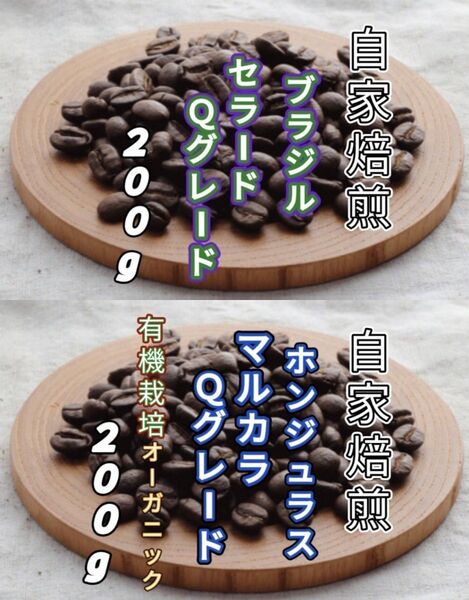 【ブラジル】セラード【ホンジュラス】マルカラ 自家焙煎コーヒー豆 各200g(自家焙煎 コーヒー豆 コーヒー)