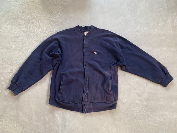 Champion チャンピオン スウェット リバースウィーブ スナップカーディガン トリコタグ 80s ネイビー M