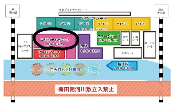 なにわ淀川花火大会 エキサイティングシート