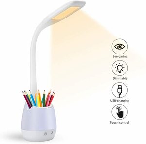 KKUYI cordless LED desk light electric stand light lighting eyes . kind stylish led USB rechargeable 3 -step toning 8 color bottom part light 