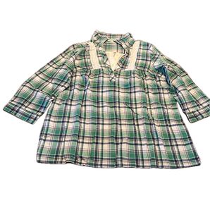 チェック柄シャツ 七分袖