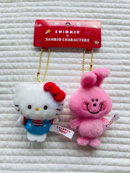 未使用タグ付 サンリオキャラクターズ × SWIMMER コラボ ハローキティ うさぎ マスコットホルダー HELLO KITTY
