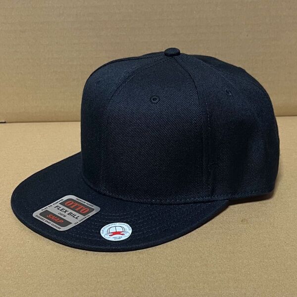 OTTO ウールブレンドフラットバイザーキャップ ツバ裏黒色 ブラック 黒色 BLACK 帽子 USA アメリカ 野球帽 無地