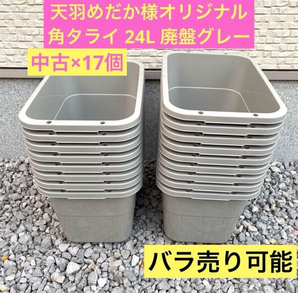 ③ 角タライ24L 廃盤グレー 中古 17個セット 天羽めだか様オリジナル 角型タライ ラメ系めだかなど