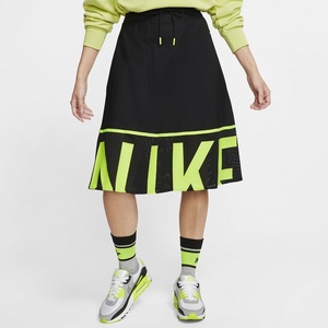 ナイキ M ウィメンズ メッシュ スカート 定価8250円 ブラック ネオンイエロー NIKE AS W MESH SKIRT ロゴ