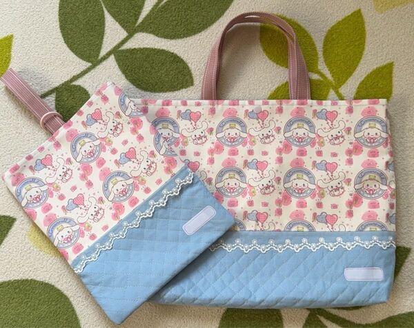 ハンドメイド レッスンバッグ 靴袋 セット 入園 入学 準備 キルティング 女の子