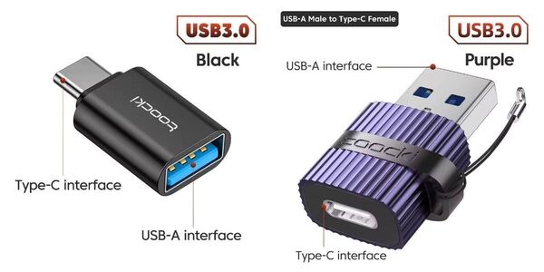 【新品未使用】Toocki OTG USB 3.0 Type C 変換アダプタ 2個セット