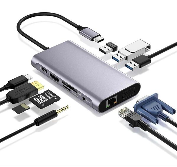 USB C ハブ 10 in 1 usb ハブ HDMI 4K出力