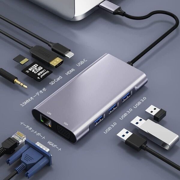 USB C ハブ 10 in 1 usb ハブ HDMI 4K出力