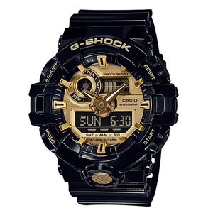 【海外モデル】カシオ G-SHOCK Gショック メンズ 腕時計 ブラック×ゴールド 大きいケース アナログデジタル 多機能 防水 GA-710GB-1A