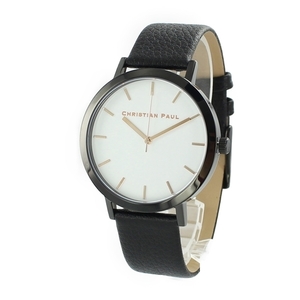 クリスチャンポール 時計 メンズ レディース ユニセックス 腕時計 RAW ロウ 白文字盤 ブラック レザー RW-04の商品画像