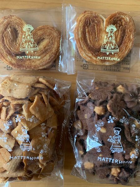 老舗洋菓子店マッターホーン 訳ありチョコクッキー&ラングドシャ&パルミエパイ2枚