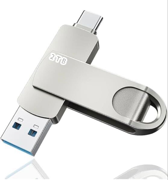 12時間以内発送 USBメモリ 2TB 大容量 高速&Type-C 外付けメモリー 360度回転 フラッシュメモリ