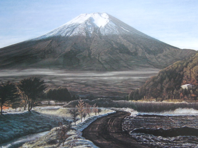 宇田裕彦、【富士山】、希少な大判額装用画集より、美品、日本人画家