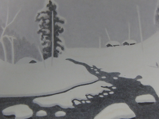 Kiyoshi Saito, [L'hiver à Aizu : Takiya], Provenant d'une rare collection d'œuvres d'art grand format, Produits de beauté, Nouveau cadre inclus, frais de port inclus, Peinture, Peinture à l'huile, Nature, Peinture de paysage