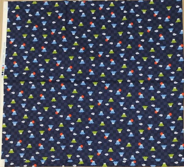 ハギレW3★シーチング★富士山★生地巾×50cm