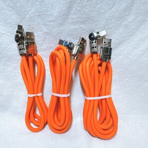 コンピュータ ケーブル オレンジ 3本 USB タイプC PC タブレット
