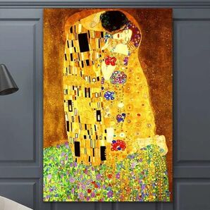 グスタフクリムト 接吻 キス アクリル画仕様キャンバス画ア-ト 30x45