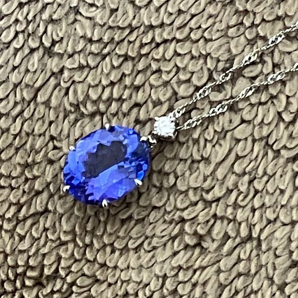 天然タンザナイト/ダイヤ 2.53ct pt900 ネックレストップ 新品磨き済