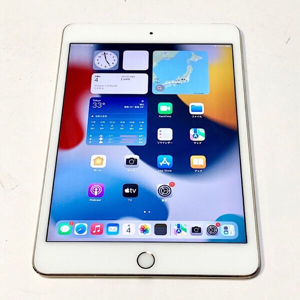 8/4にバッテリー新品交換★iPad mini 4 7.9 128GB ゴールド Wi-Fi + Cellular ★ 美品