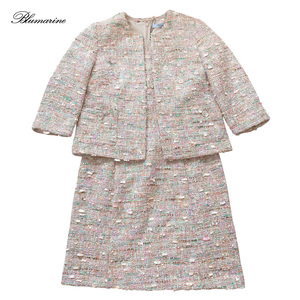  new goods Blumarine Blumarine tweed jacket short sleeves One-piece suit 40*