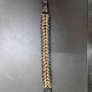 パラコード ブレスレット 黒×タン ツートンカラー ハンドメイド