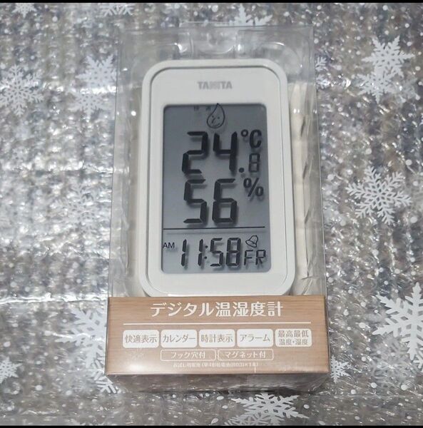 タニタ デジタル温湿度計 時計 目覚まし アラーム アイボリー TT-589-IV(1個)
