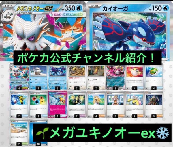 ポケカ公式チャンネル紹介 メガユキノオーex 構築済みデッキ ポケモンカードゲーム