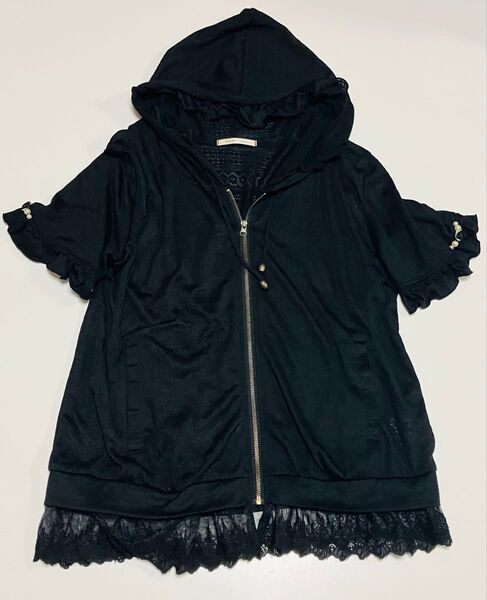 axes femme アクシーズファム レース フリル パール ローズ 半袖 パーカー