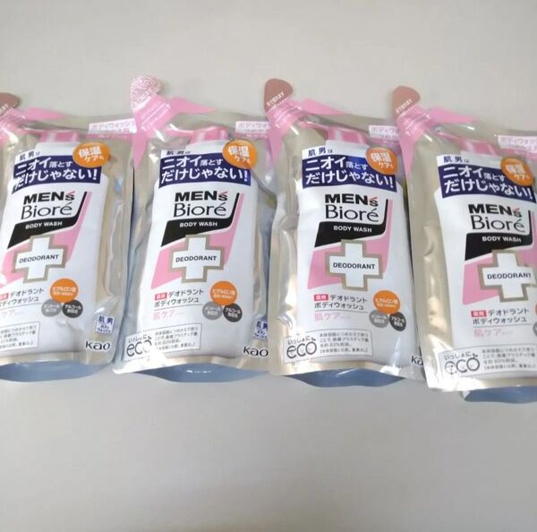 メンズビオレ 薬用デオドラント ボディウォッシュ 肌ケアタイプ 詰替用 4個セット
