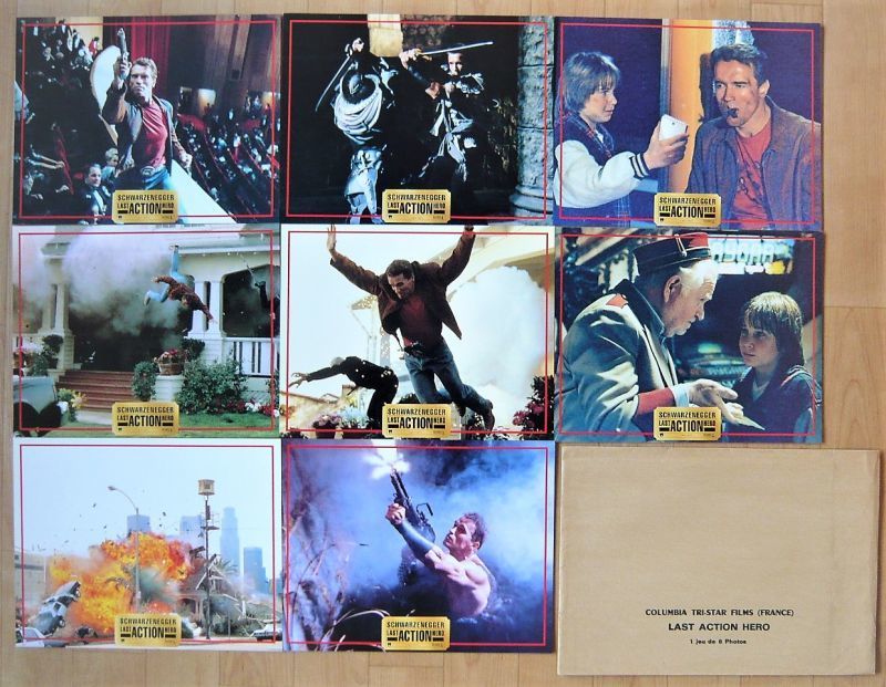 Last Action Hero versión francesa tarjeta de lobby original juego completo de 8 piezas, película, video, Productos relacionados con películas, fotografía