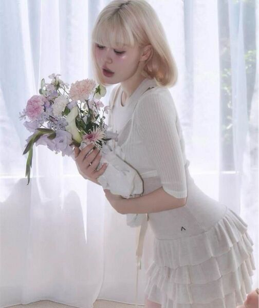 ANDMARY アンドマリー Sophia frill set dress ベージュ