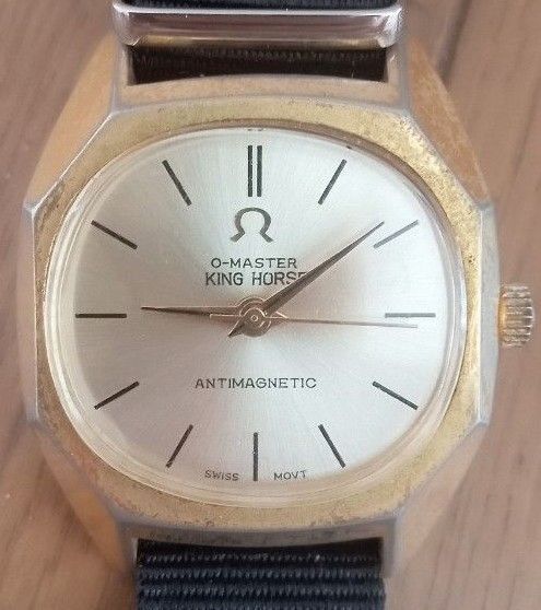 O-MASTER オーマスターKING HORSEキングホース スイス ビンテージ 手巻き腕時計 ゴールドケース稼働品
