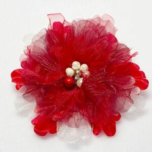  corsage 12T0521 red pearl * rhinestone attaching 