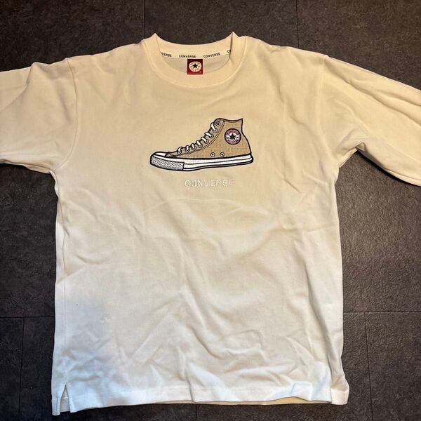 【CONVERSE】オールスター スニーカーロゴ刺繍Tシャツ 胸ワンポイントロゴ カジュアル ユニセックス M