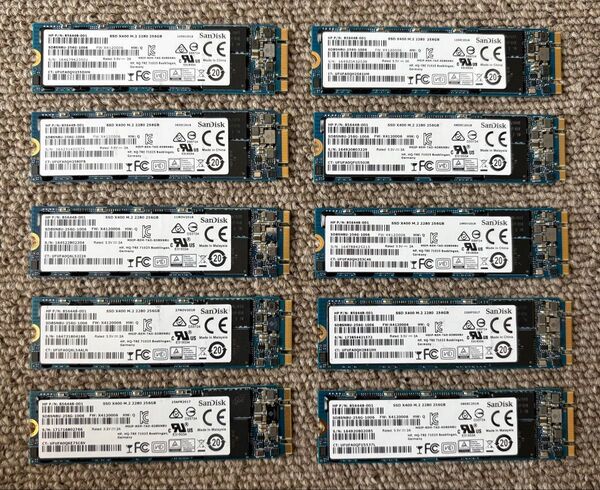 M.2 SSD 256GB 10枚セット m2-SATA 動作確認済 送料無料