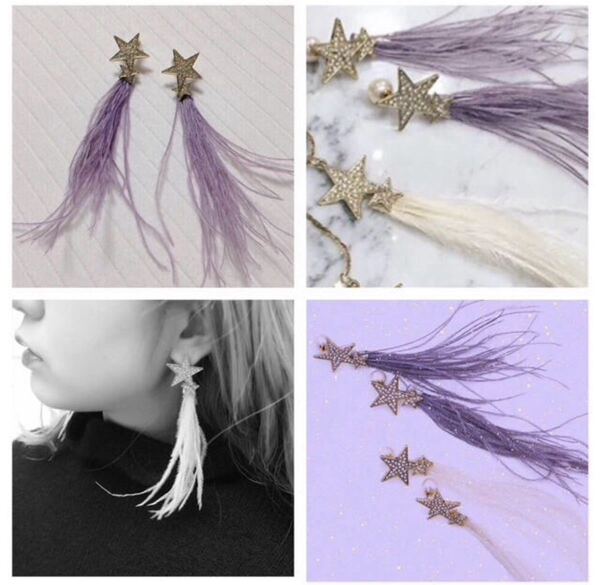 HONEYMIHONE 流れ星フェザーピアス