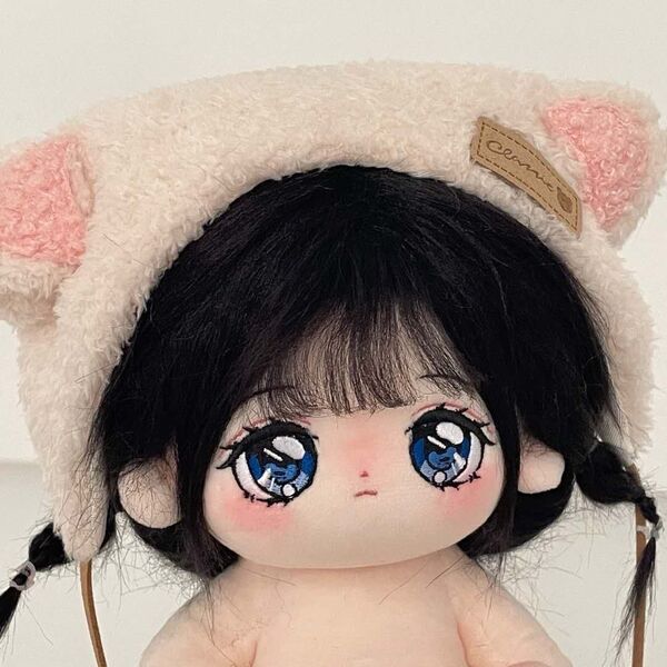 着せ替えぬいぐるみ 20cm スケルトン入り 無属性ぬいぐるみ 黒髪