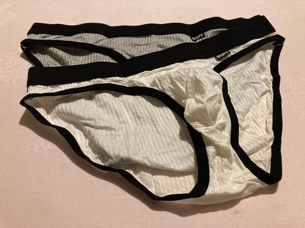 メンズ ビキニパンツ ブリーフ ローライズ フルバック 白/グレー 2枚セット S・M・L・XLの各サイズ