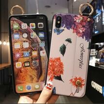 花柄スマホケース ハンドストラップ ＰＵレザースタンド_画像6