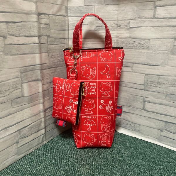 ハンドメイド レトロ 保冷・保温ペットボトル入れミニポーチセット