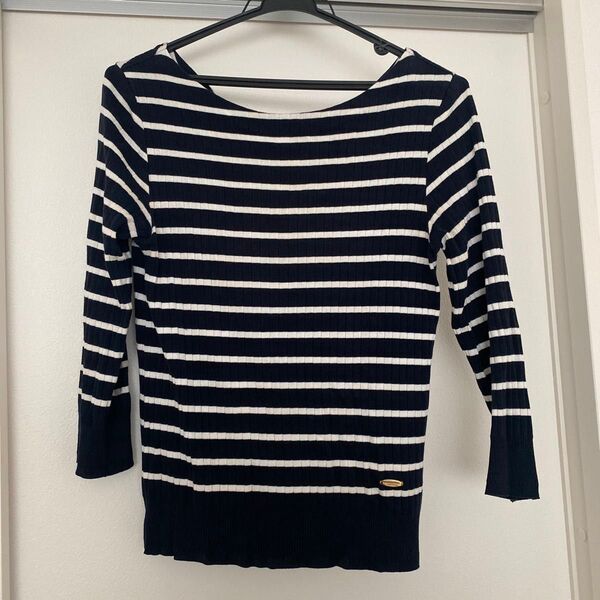 ブルーレーベル クレストブリッジ 七分袖 トップス カットソー ボーダー サイズ38 M相当