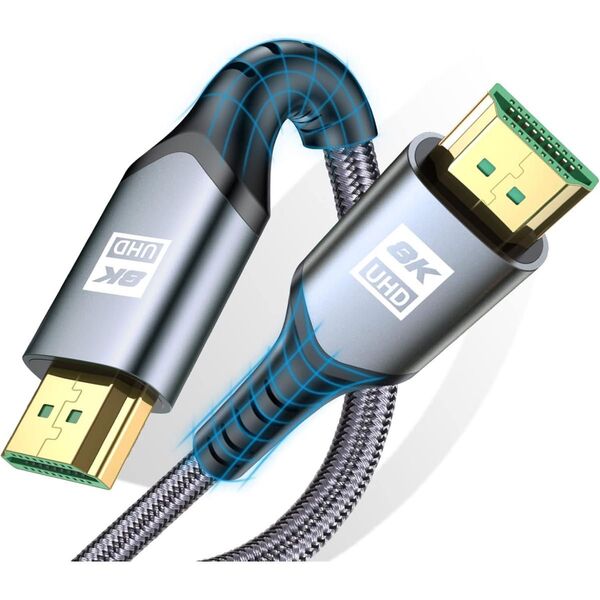 8K HDMI ケーブル 0.5m ハイスピード 18Gbps HDMI Cable 60Hz 対応 UHD HDR 3D グレー