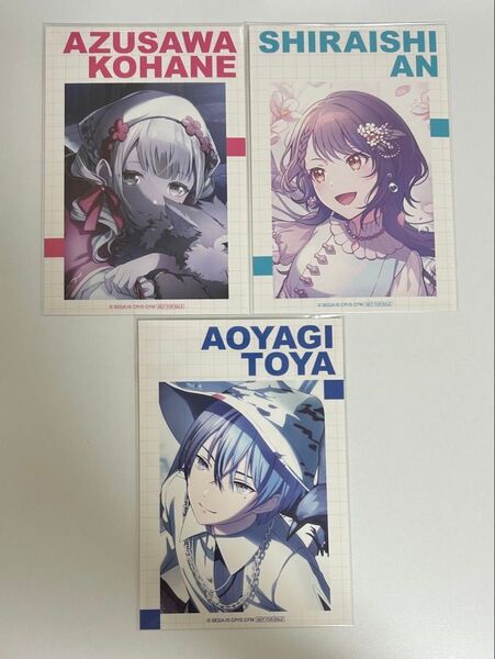 プロセカ アニメイト特典 サマーフェア ポストカード イラストカード 小豆沢こはね 白石杏 青柳冬弥