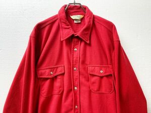 USA製 90's LLビーン ソリッドカラー フリースシャツ (XL) アメリカ製 90年代 旧タグ LLBEAN 赤系 POLARTEC