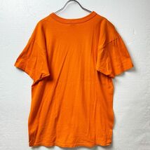 USA製 90’s チャンピオン 目無し コットン Tシャツ 半袖 (XL) 無地 オレンジ 90年代 アメリカ製 旧タグ Champion_画像3