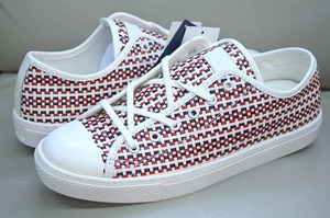 新品未使用 CONVERSE コンバース ALL STAR COUPE WOVEN OX 定価16,200円 レザー レッド ホワイト ネイビー US9 27.5センチ