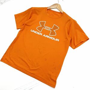 アンダーアーマー ★ UNDER ARMOUR 定番・シンプルな胸ロゴ♪ オレンジ 半袖 速乾 Tシャツ MD ランニング トレーニング アウトドア■B98