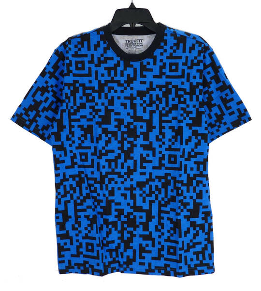 Trukfit トラックフィット 総柄 半袖Tシャツ （ブルー×ブラック）(M) [並行輸入品]