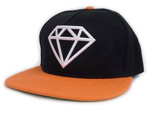 Diamond supply Co. ダイアモンド サプライ スナップバックキャップ（ブラック/オレンジ）【並行輸入品】